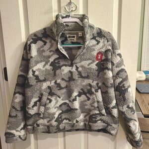 American Eagle ‘Tailgate’ Cropped 1/4 Zip Sherpa Jacket | Size M